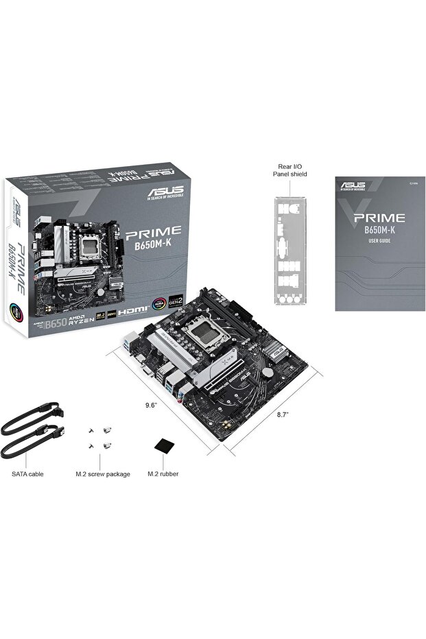 Prime B650M-K DDR5 Motherboard with M.2 PCIe 5.0, Ethernet 2.5GB, HDMI™, VGA, USB 3.2 Gen 2, - 7
