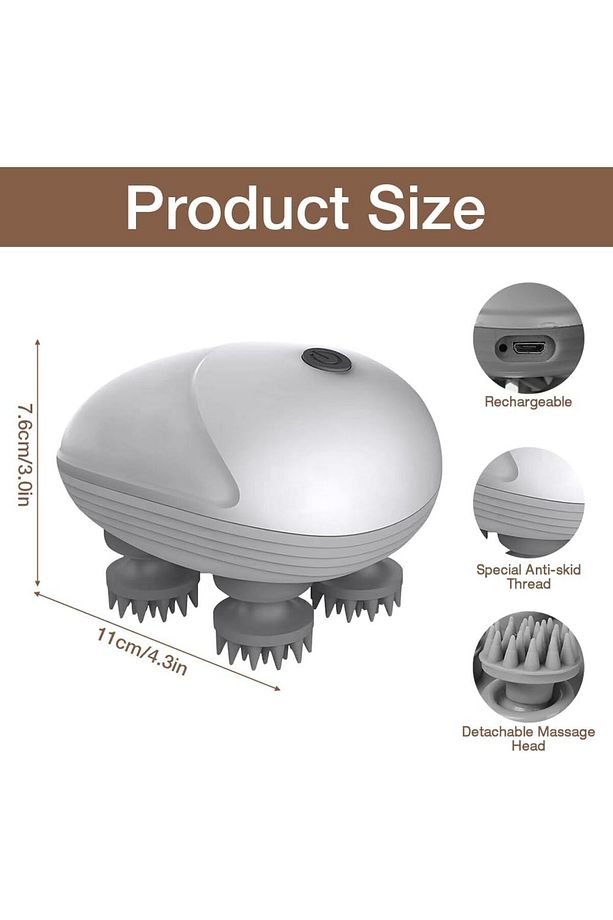 Baş Masaj Aleti Şarjlı Fizyoterapi Kedi ve Köpek ile Masaj Rahatlatma Ergonomik Tasarım OSK-701 - 3