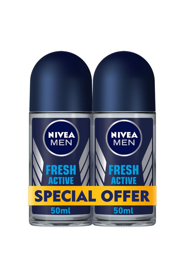 , MEN, Deodorant, Fresh Active, Roll-On, 2 x 50 ml