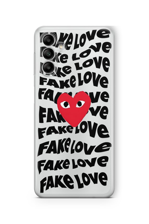 حافظة شفافة مطبوعة بتصميم الحب المزيف متوافقة مع هاتف Galaxy S23 Fe
