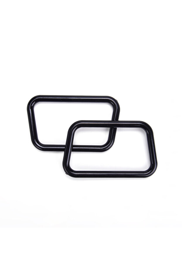 Black Cylinder Bag Rectangular Handle 2 Pcs - 1