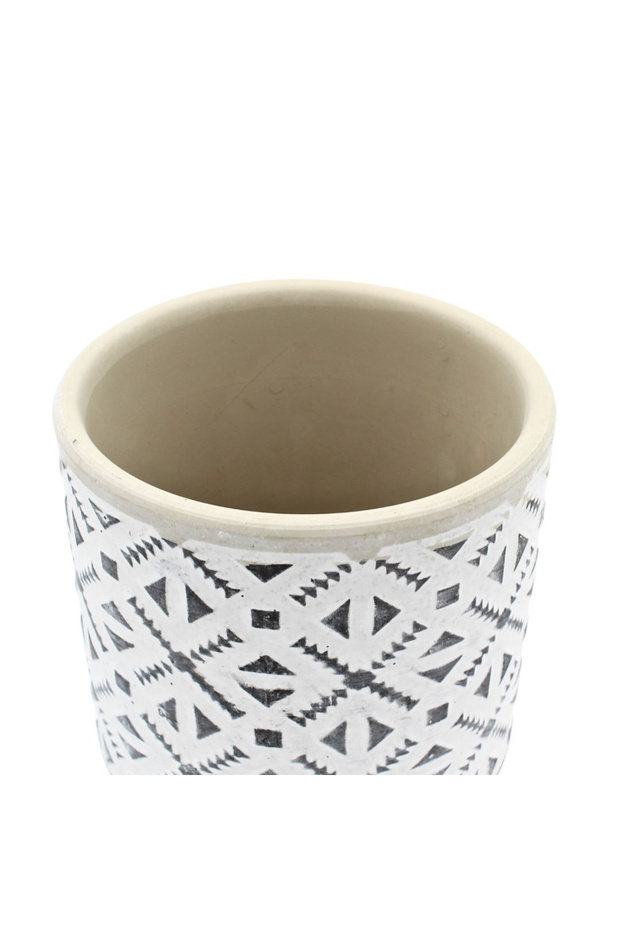 Ceramic pot 9x9 cm triangle pattern - 2
