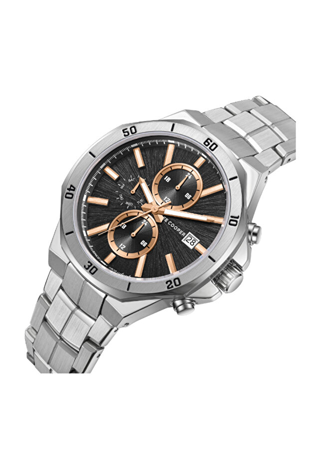 ساعة لي كوبر متعددة الوظائف للرجال بمينا بني داكن - LC08087.340 - 2