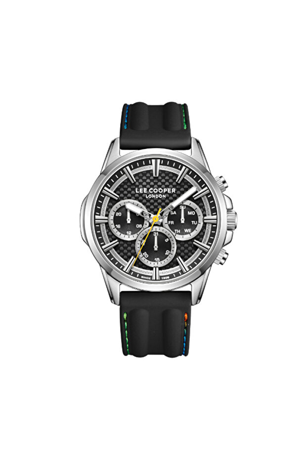 ساعة رجالية متعددة الوظائف بمينا أسود - LC08048.351 - 1