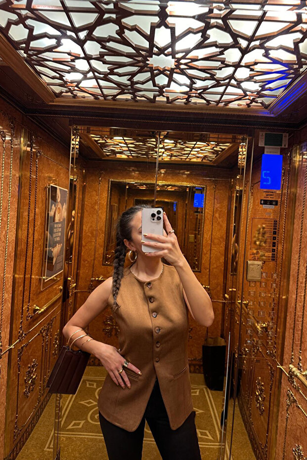 Taba Süet Yelek - 2