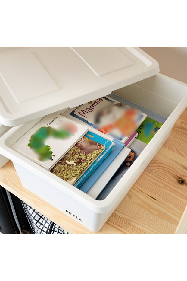 SOCKERBIT Box with Lid, White, 38x25x15 cm – Stackable & Durable Storage Solution - 5