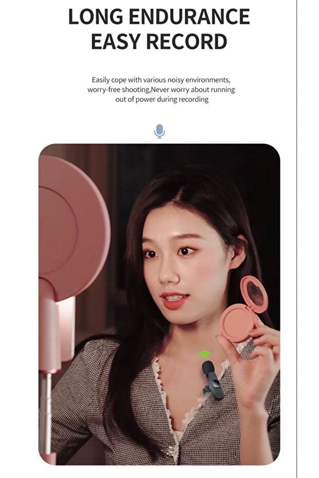 İPHONE İPAD ANDROİD KABLOSUZ TEKLİ YAKA MİKROFONU LİGHTNİNG-TYPE C GİRİŞLİ YOUTUBE VİDEO CANLI YAYIN - 6