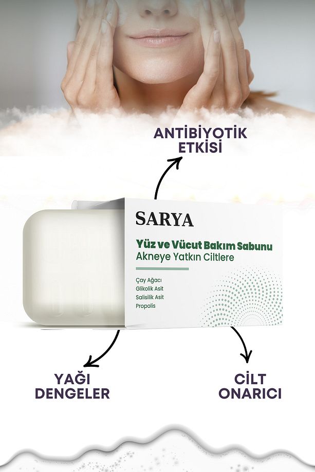 Sivilce ve akne sabunu Çay ağacı Glikolik asit Salisilik asit Propolis (3'Lü Paket) - 3