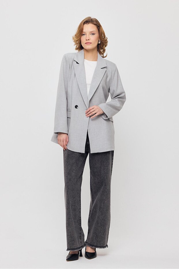 3882 Double Button Pocket Flap Jacket Light Gray - 2