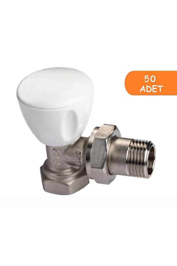 50 Adet ECA RV3 1/2 Köşe Radyatör Valfi Petek Havlupan Vanası 602120641 - 1