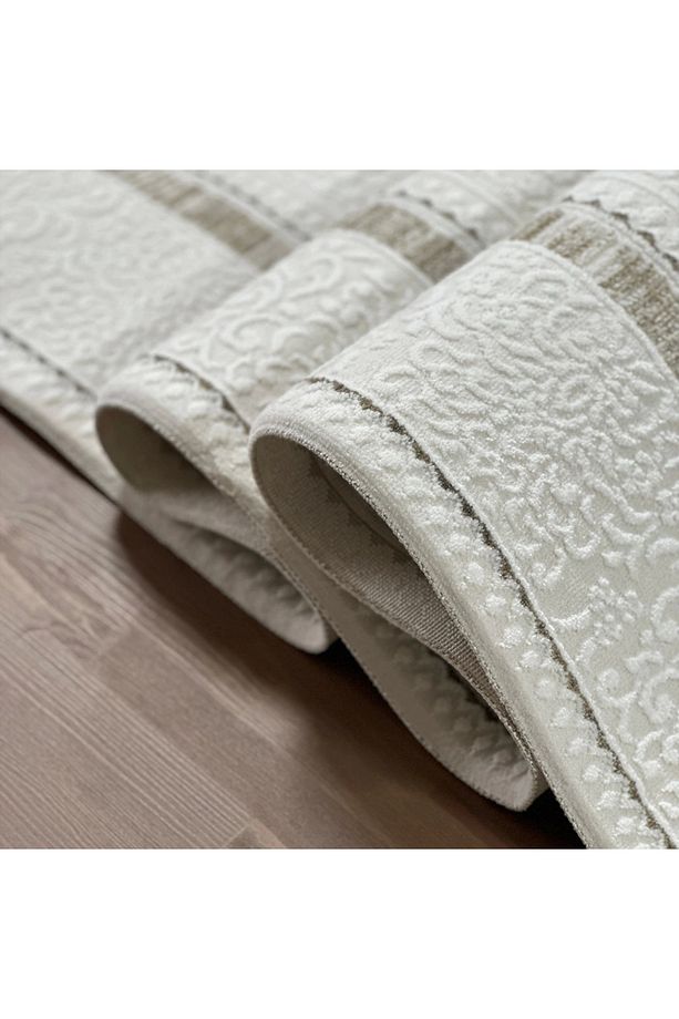 Galata Yumuşak Dokulu Modern Desen Bej Oturma Odası Salon Mutfak Genç Odası Halısı - 4