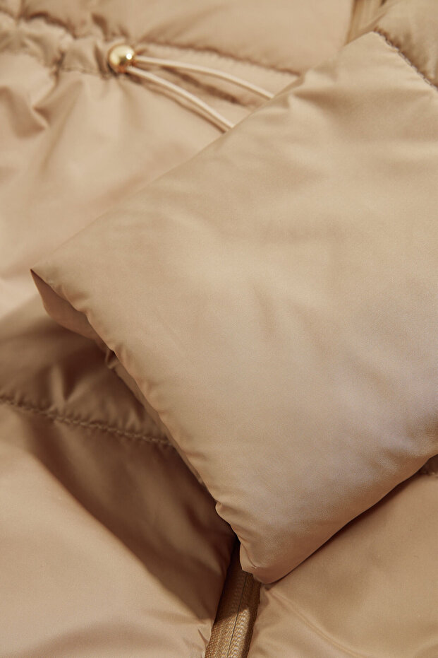 BEJ KAPUŞONLU MONT - 5