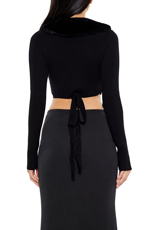 Suni Kürk Detaylı Bluz - 5