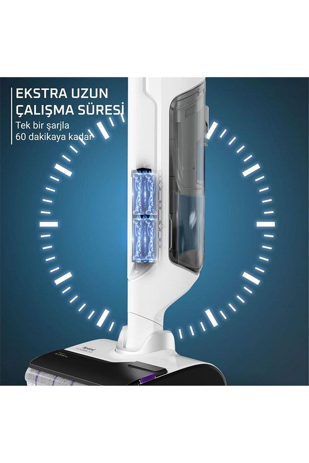 X-Clean 10 Islak Sert Zemin Temizleyici Kendini Temizleyen & Kurutan Dikey Süpürge İlave Rulo Dahil - 6