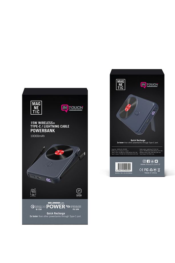 10.000 Mah Magnetic Wireless 15w Type-c / Lightning Powerbank Iphone 14 13 12 11 - 6