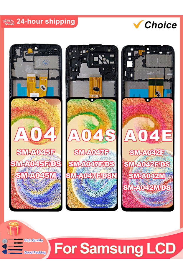 A04E With Frame For Galaxy A04 LCD SM-A045F Display Touch Screen Digitizer For A04S SM-A047F/DS A. - 7