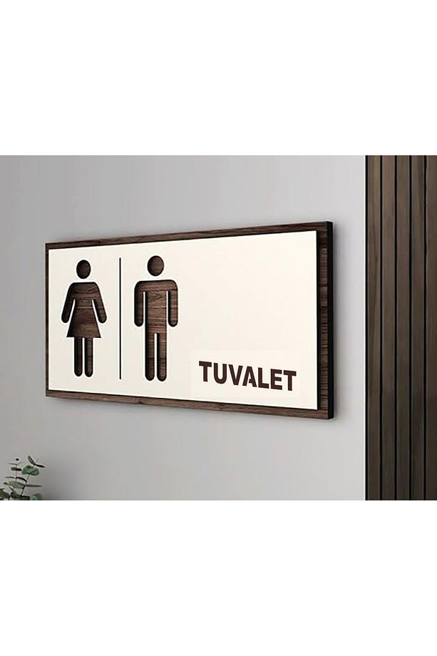 Wc Tuvalet Tabelası 22x12 Cm Kapı Yönlendırme Levhası Büyük Boy - 1