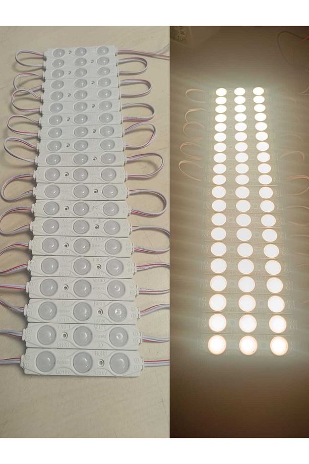 12v 1.5w 3'lü Lensli Tabela Modül Led - Gün Işığı Işık (10 ADET) - 1