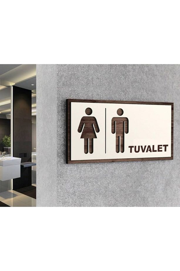 Wc Tuvalet Tabelası 22x12 Cm Kapı Yönlendırme Levhası Büyük Boy - 3