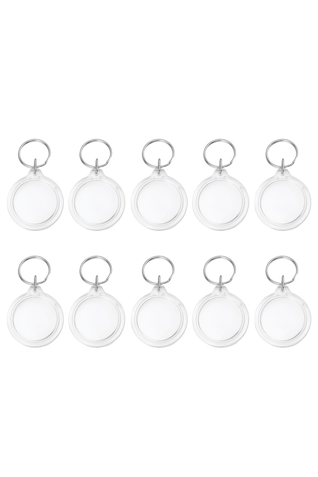 10pcs 10PCS Circle Photo Insert Keychain Clear Acrylic Picture Keychains Picture Frame Key Chain for