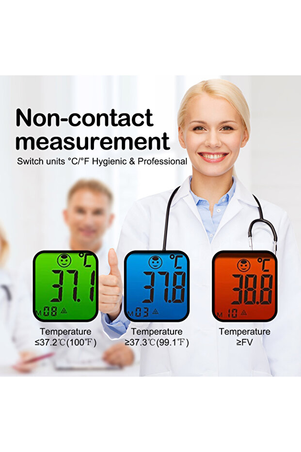 2-in-1 Accuracy Infrared Thermometer With Fever Alarm & LCD Display Accurate Readings For Whole F... - 5