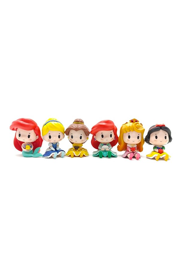 funko about 5-6.5cm 6psc Princess 6 Pieces / Set Cartoon Princess Vinyl Figurine Cute Version Doll A
