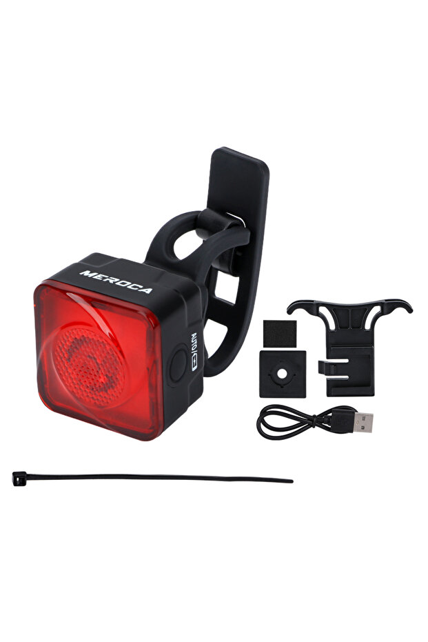 Bike Rear Light MEROCA Bicycle Rear Light Intelligent Brake Sensor Light for MTB Road Bike Night Tra