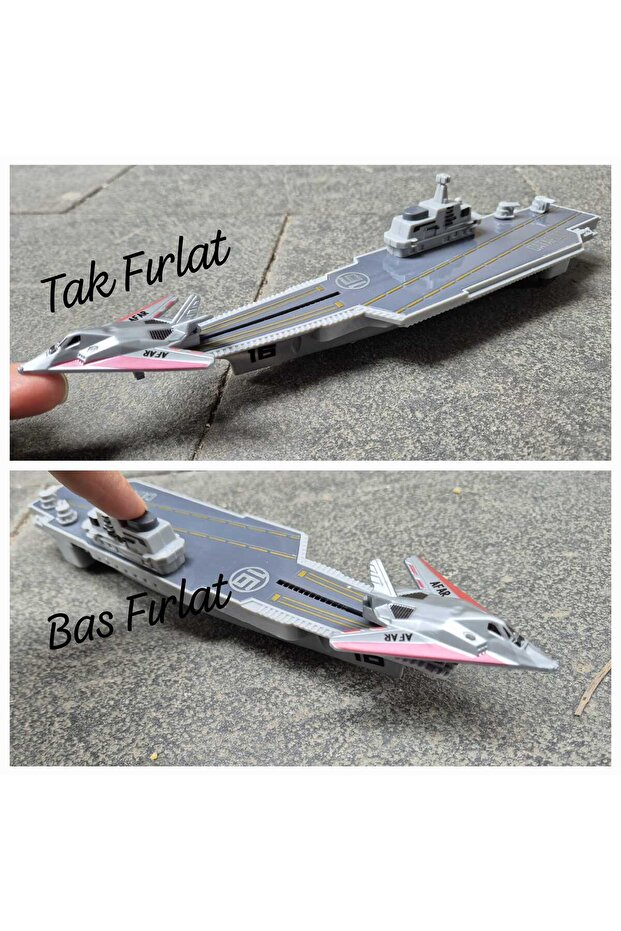 Oyuncak Uçaklı Savaş Gemisi Askeri Kruvazör 9 Parça Uçak Fırlatır Gemi Destroyer Kruvazör Jet Uçağı - 2