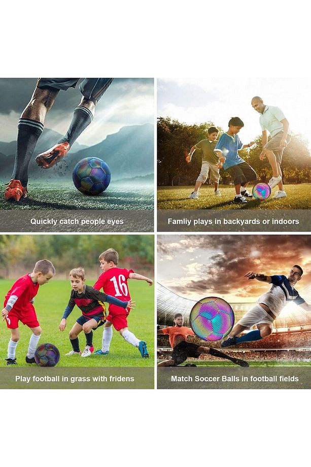 Yansıtıcı  Holografik Işıklı  Parlayan Futbol Topu  No:5 - 4