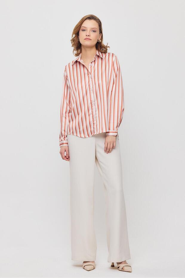 4653A Çizgili Gömlek Kiremit - 6