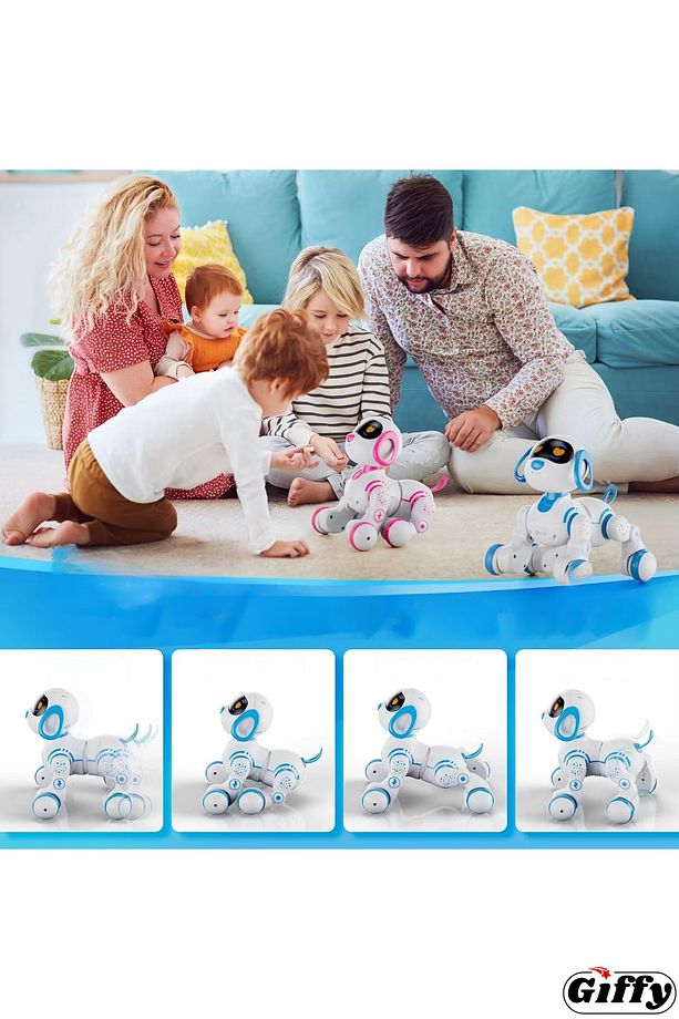 Oyuncak Full Fonksiyon Uzaktan Kumandalı El Sensörlü Şarjlı Işıklı Müzikli Dansçı Robot Köpek - 7