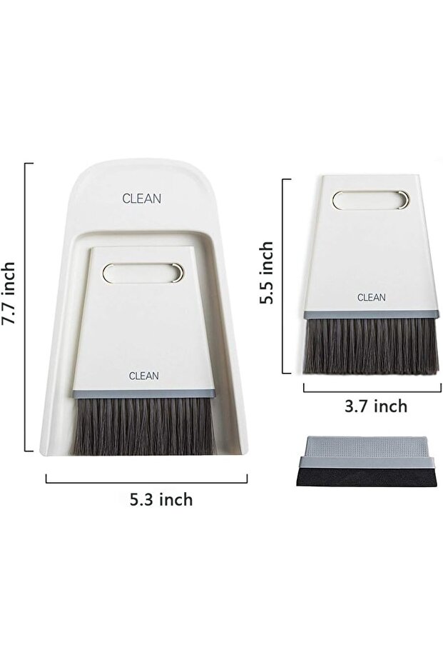مجموعة فرشاة تنظيف طاولة القهوة باللون الأبيض - 4