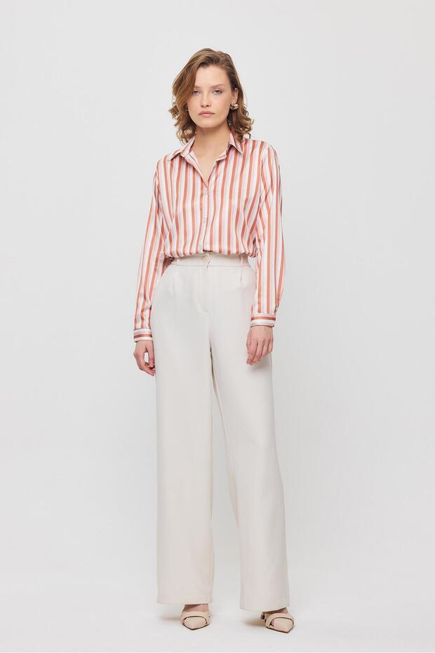 4653A Çizgili Gömlek Kiremit - 2