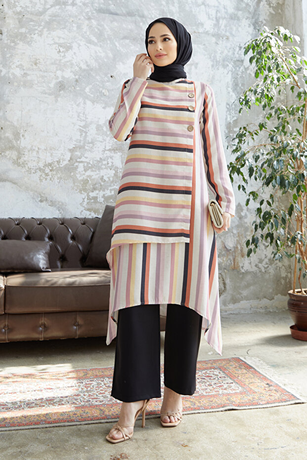 Line Patterned Set - Black - 1