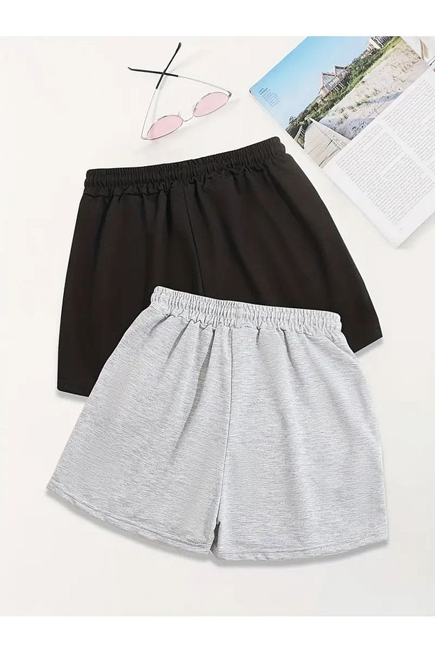 California West Coast Baskılı 2'li Şort Unisex Yazlık Rahat  Basic Şort - 2