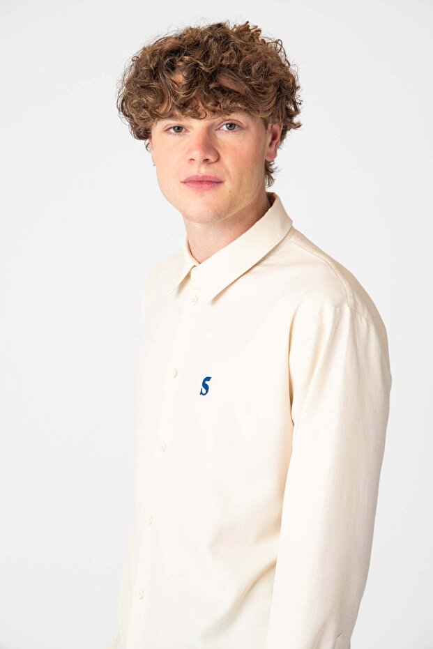 Socrates Logo Gömlek - Ekru - 5