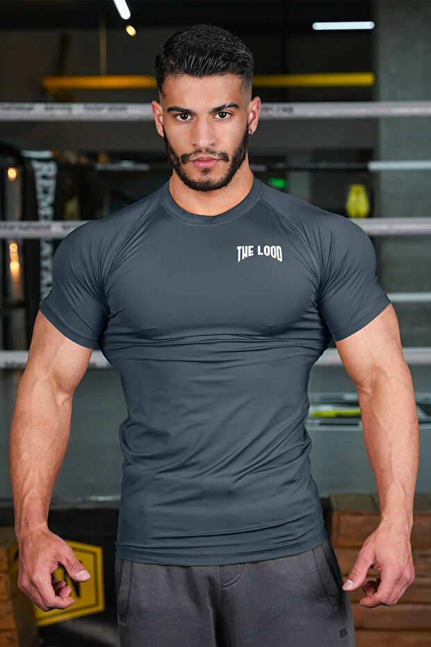 Füme Kısa Kollu Compression Tshirt - 1