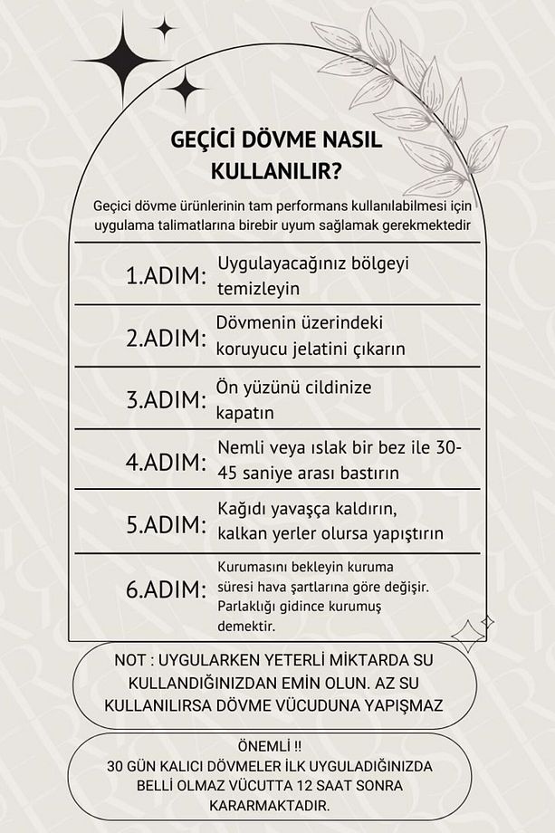 Geçici Gül Modelli Kol ve Bacak Kaplama Dövmesi / Tattoo - 3