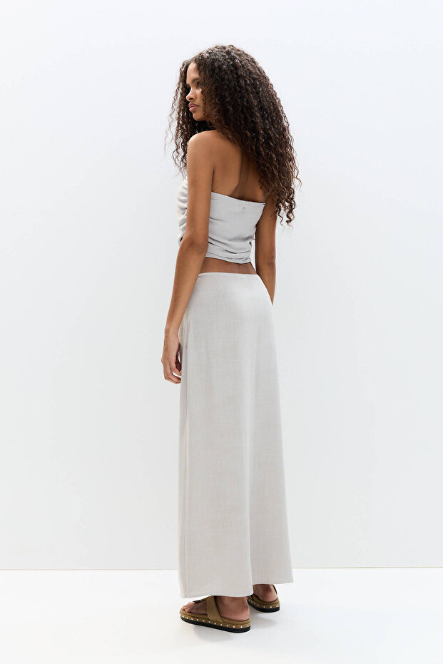 Straight rustic midi skirt - 4