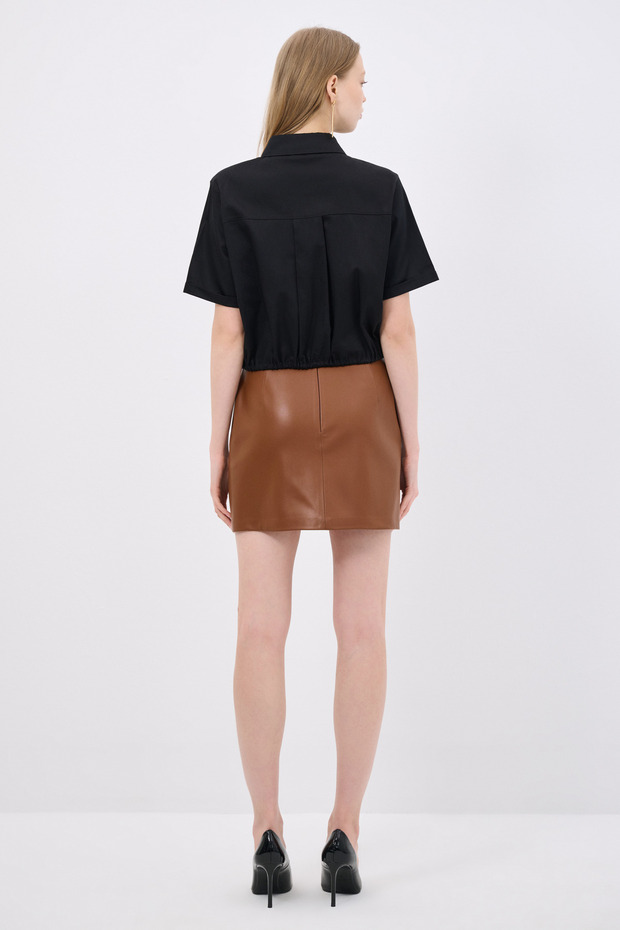 Çıtçıtlı Crop Gömlek - 7