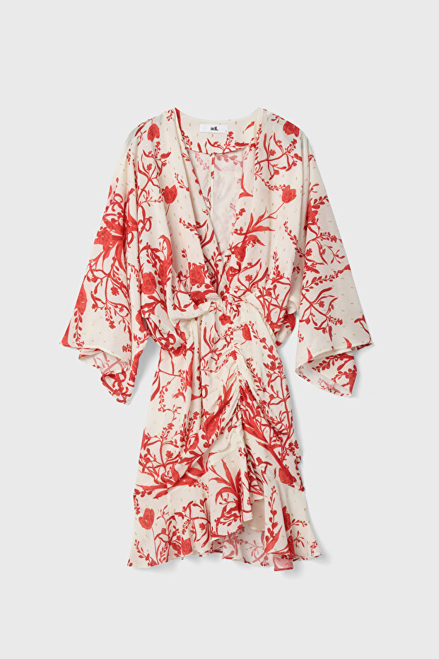 Büzgü Detaylı Mini Elbise - 8