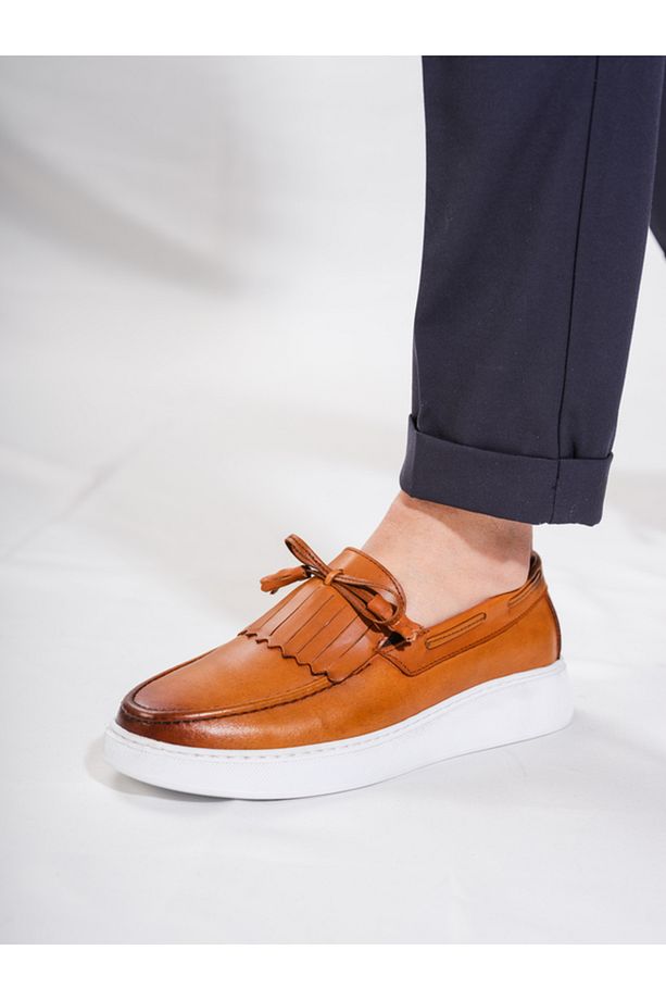 Firenze Hakiki Deri El Yapımı Taba Loafer Ayakkabı - 7