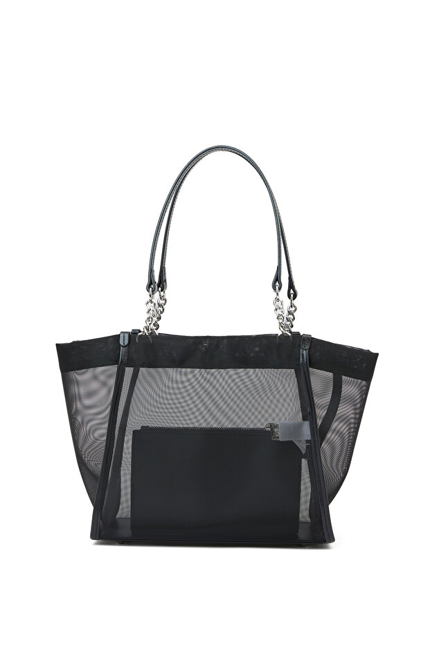 Siyah Kadın File Çanta - 4