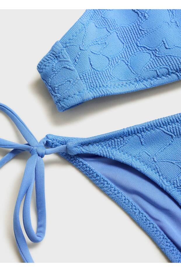 Çiçekli jakar bikini üstü - 6