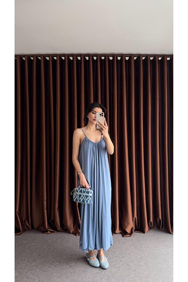 فستان أزرق أساسي مشروط - 1