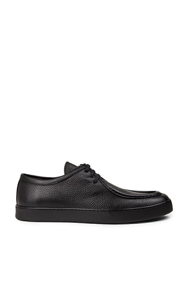 Black Genuine Leather Men's Casual Shoes