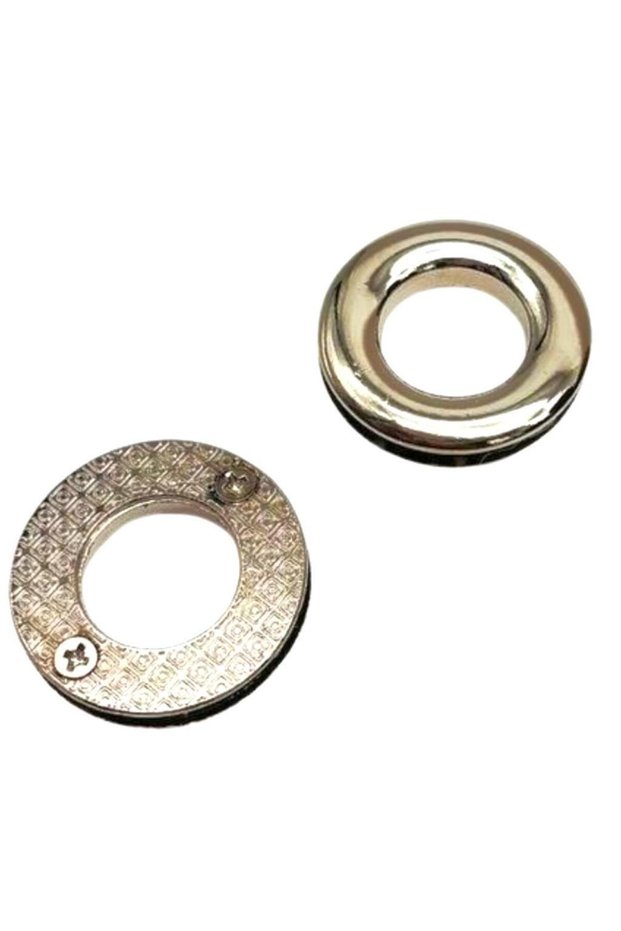 Silver Color Round Screw Angel Bags, 2 Pieces (1.8 cm Inner, 3.2 cm Outer Measurements)
