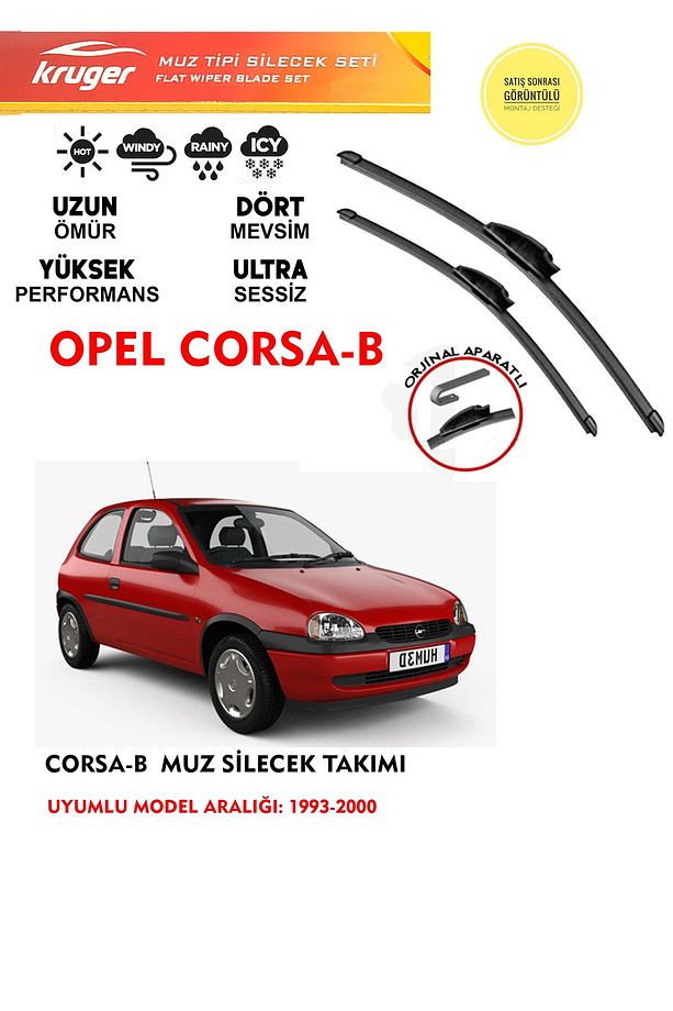 Corsa B Muz Ön Silecek Takımı 1999 Model Araca Özel Aparat - 1