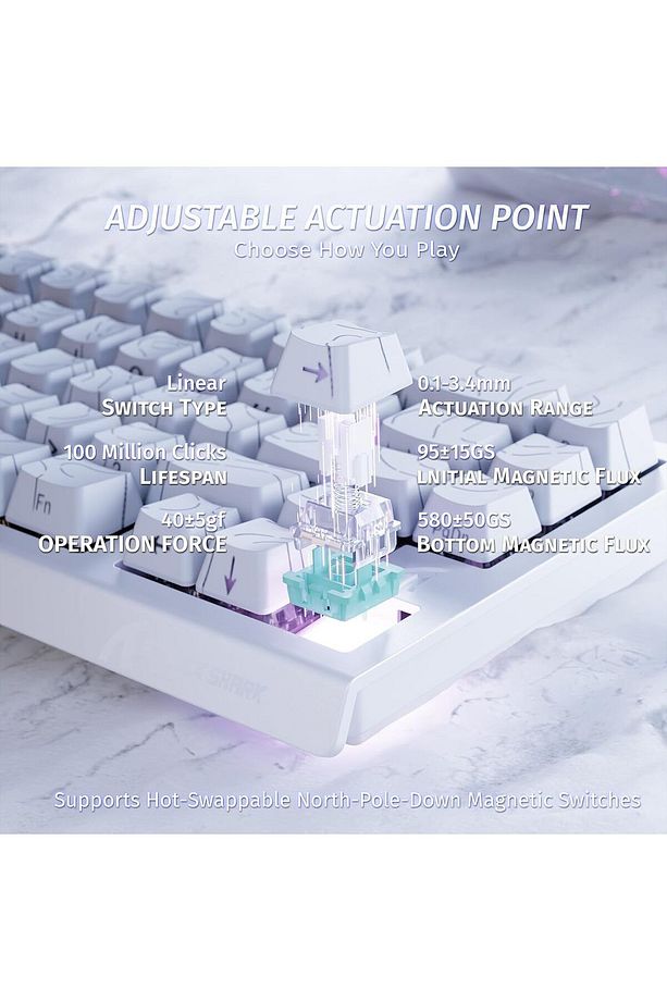 Attack Shark X68 HE RGB 8000 Hz Rapid Trigger - Snap Tap 0.01mm Driverlı Manyetik Switch Klavye - 3