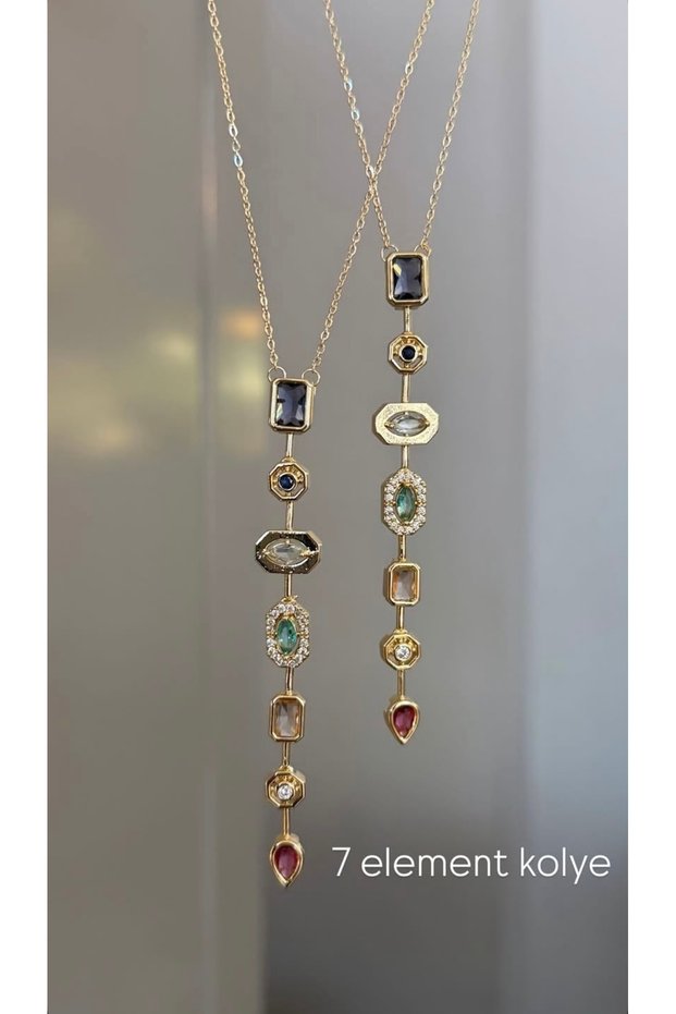 Hanging Colored Stone Necklace